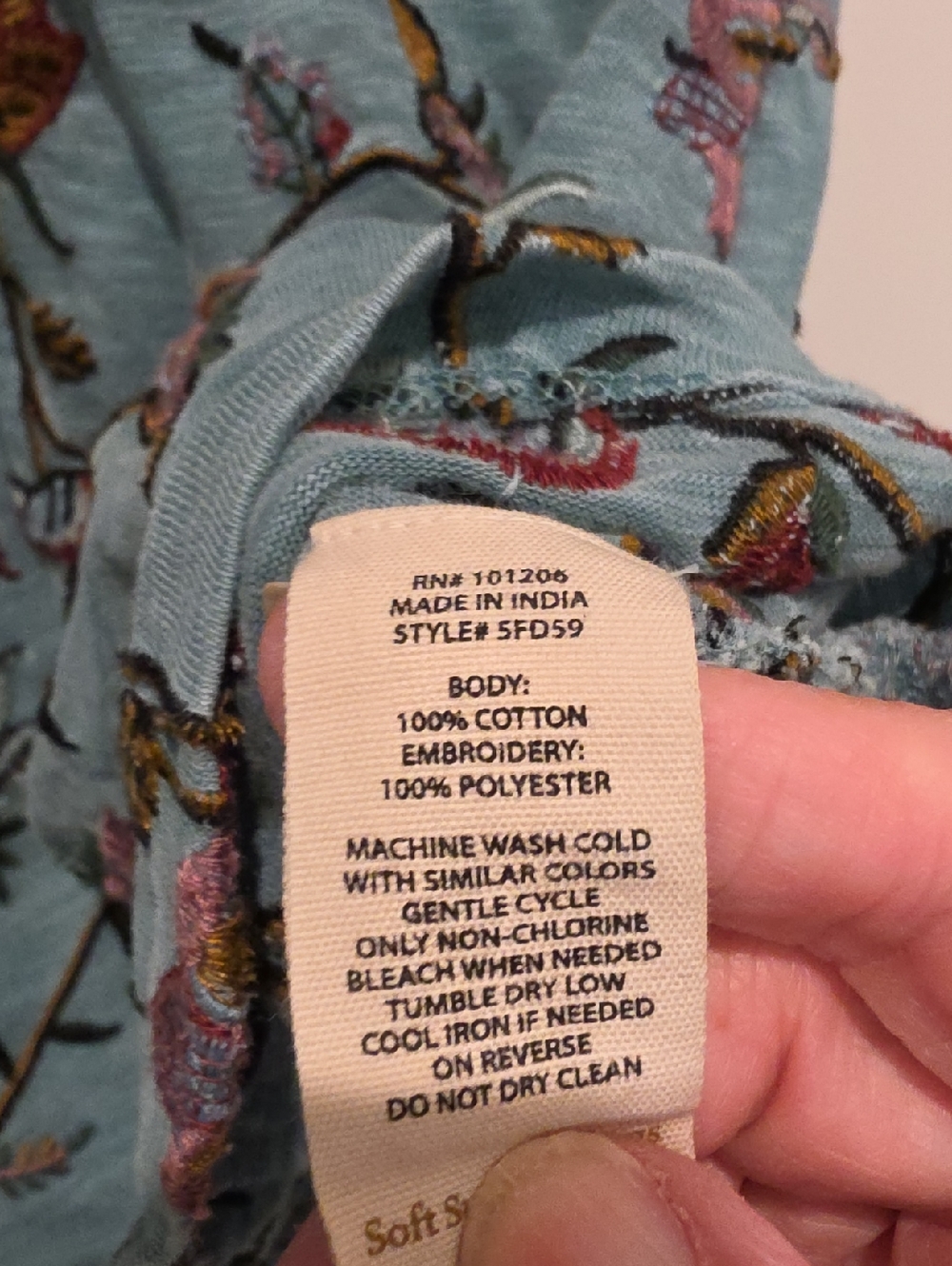 Soft Surroundings Jewel Tone Embroidery On A Short Sleeved Tee 2x - Picture 3 of 6